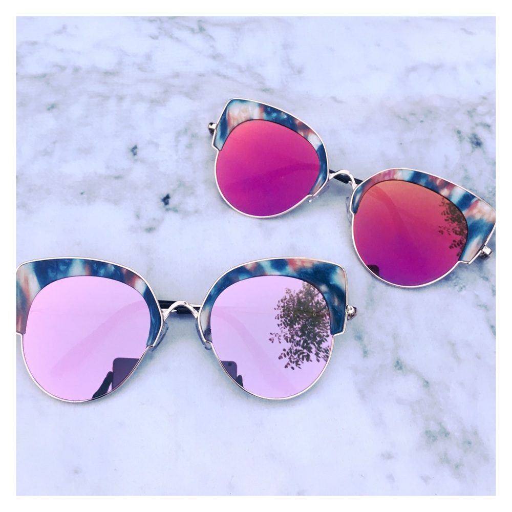 Just In- Marble Cat Eye Sunglasses - Picture 2 of 8