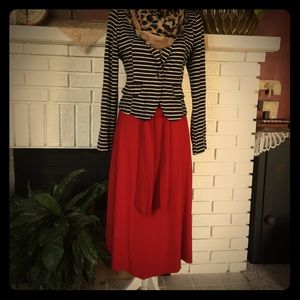 Red Midi Skirt
