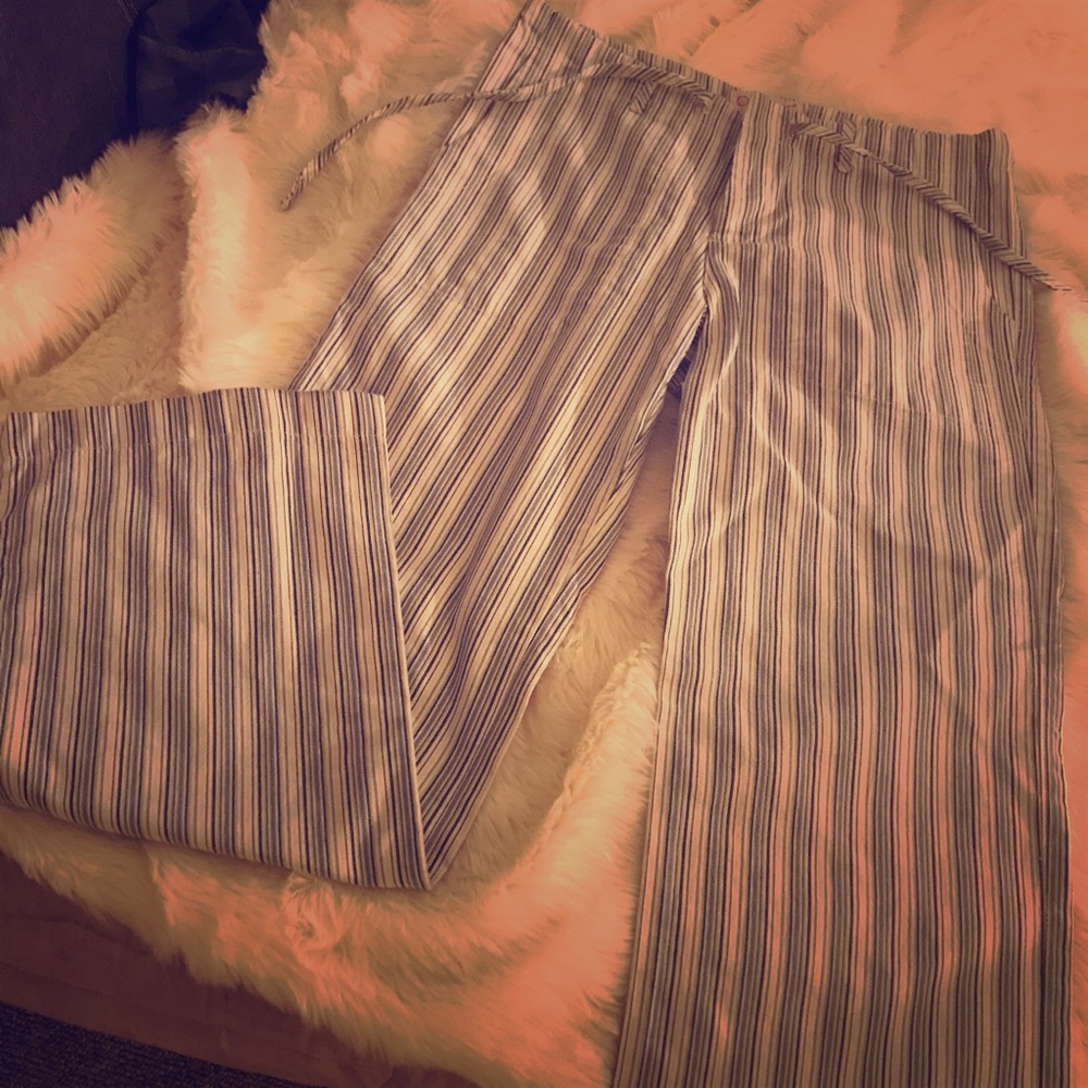 Vintage striped wide leg pants.
