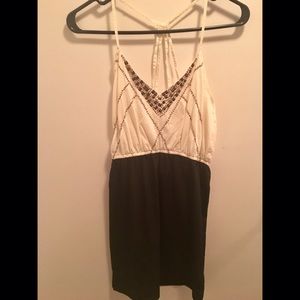 Black and white dress with jeweled detail