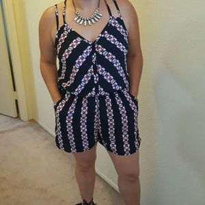 Printed short romper
