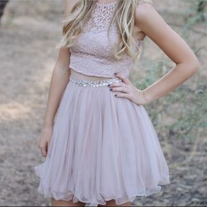 Pink two-piece prom / homecoming dress