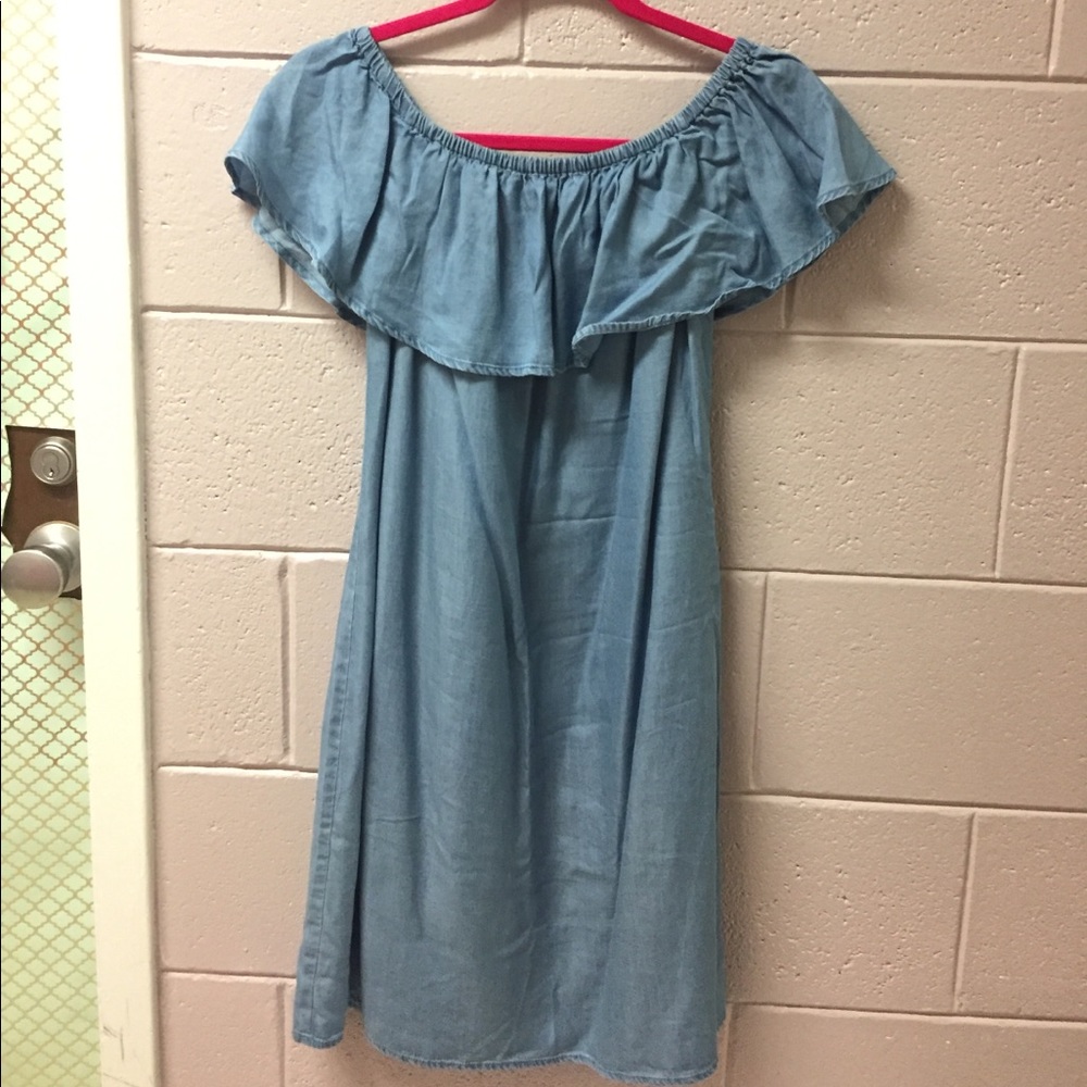 Denim like off the shoulder dress