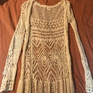LONG SLEEVE WOVEN CARDIGAN