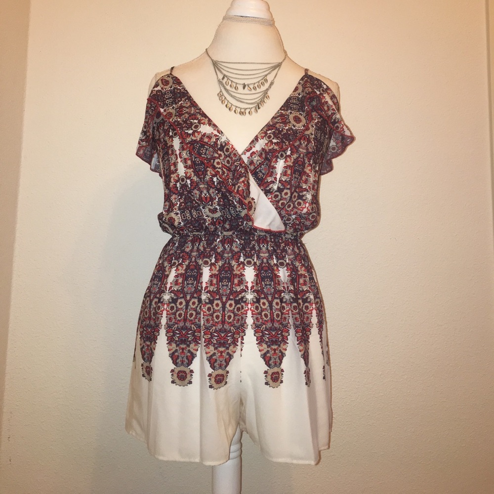 Plunging Ruffle Romper