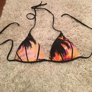 Palm Print Bikini Top