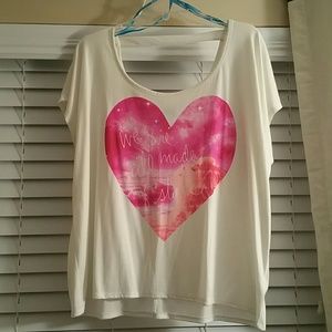 L'Amour white tee with crossback