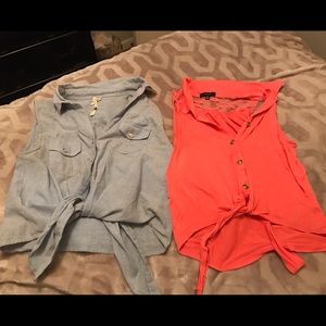 Crop top button down shirts