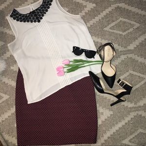 LOFT *NWT* polka dot pencil skirt