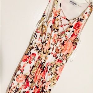 NWOT Ivory & pink "Go With the Floral" long dress