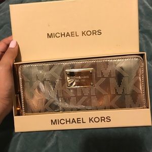 Mk metallic gold wallet