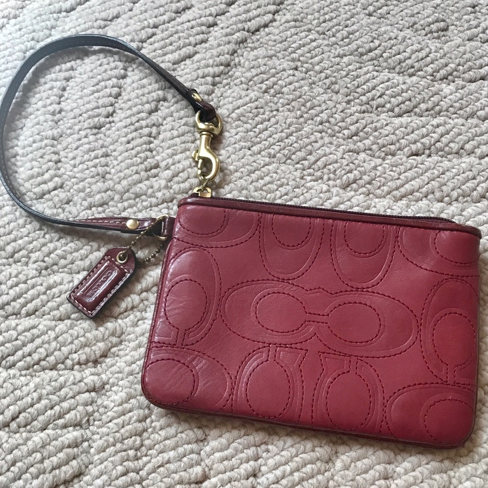 Coach leather wristlet