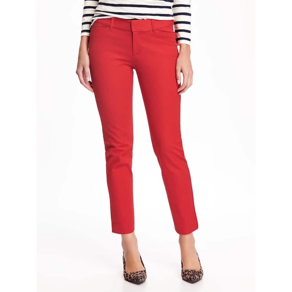 Brand New Old Navy Mid-rise Pixie Ankle Pants Red