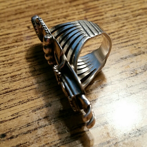 RESERVED Sterling Silver Turquoise Kachina Ring - Picture 7 of 8