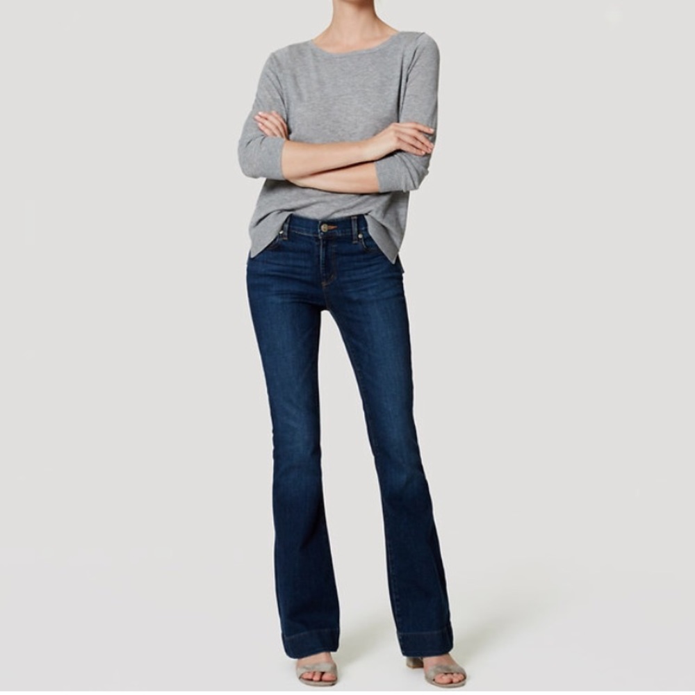 Loft flare jeans dark enzyme wash 4p