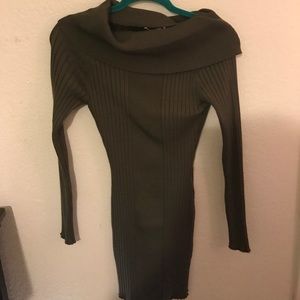 Olive green long sleeved dress