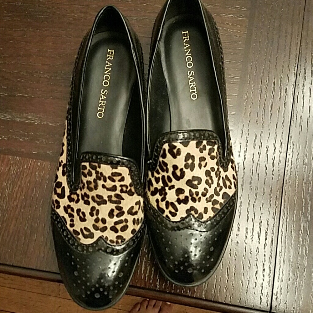 Franco sarto leopard print loafers