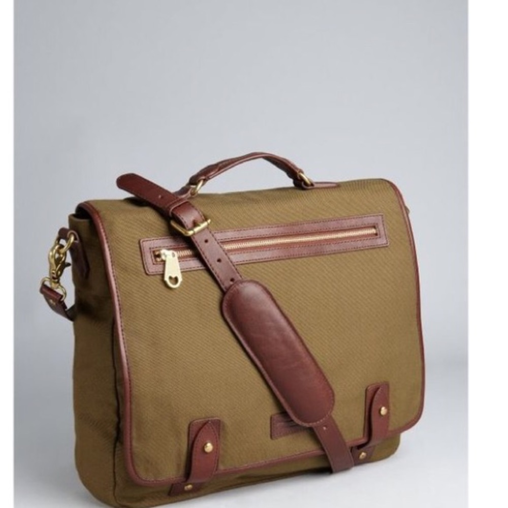 ⚡️Ben Minkoff Men's Olive Canvas & Leather Bag⚡️