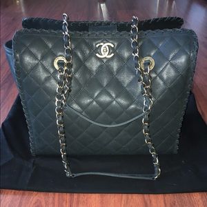 Authentic Chanel New w/ Tags Black Large Bag Tote