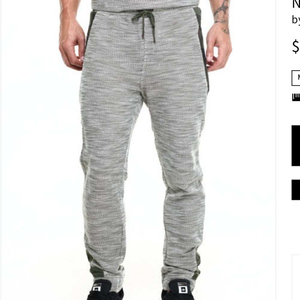 Born Fly Anytown Gray Green Knit Jogger Sweatpants