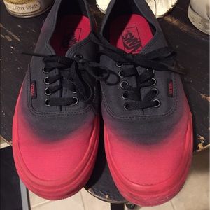 Vans red and black sneakers
