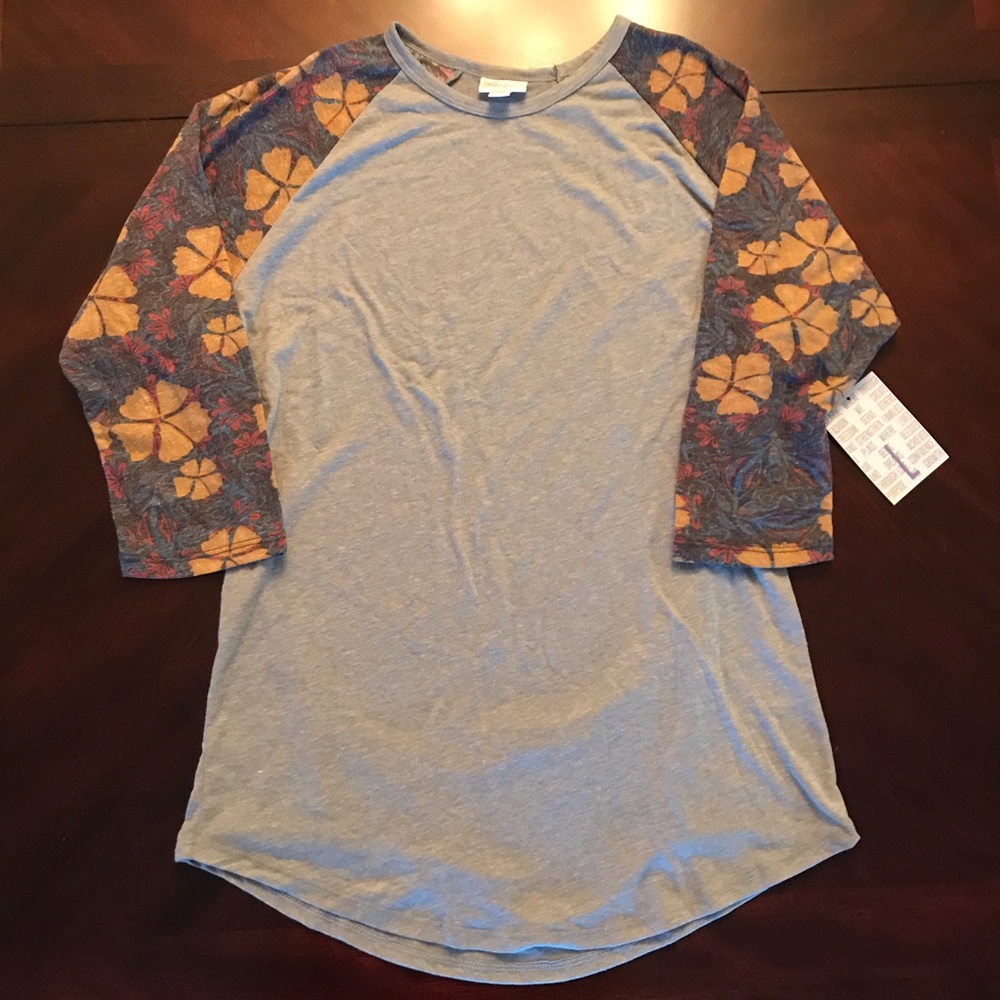 SOLD Lularoe flower print Randy top L - Picture 2 of 4