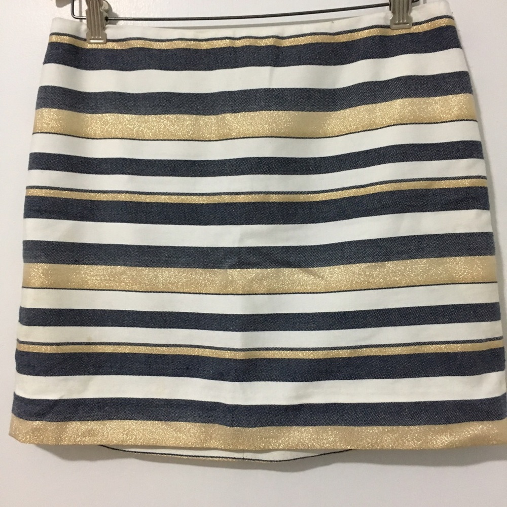 J. Crew Factory Shiny Striped Mini Skirt