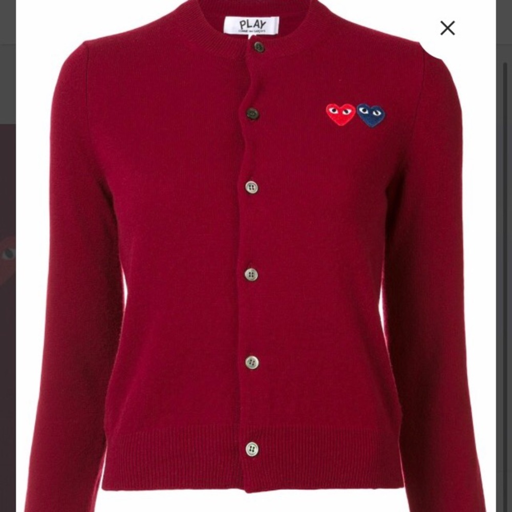 Common Des Garcons Play double heart cardigan