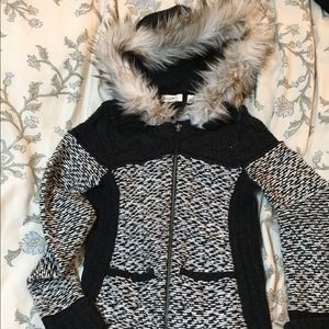 ANTHROPOLOGIE CUTE FUR HOOD JACKET