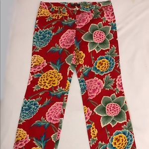 DOLCE & GABBANA Red Floral Pants. Never worn.