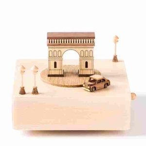 Paris Arc De Triomphe wooden music box