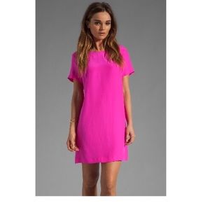 Hot & Delicious hot pink short sleeve dress
