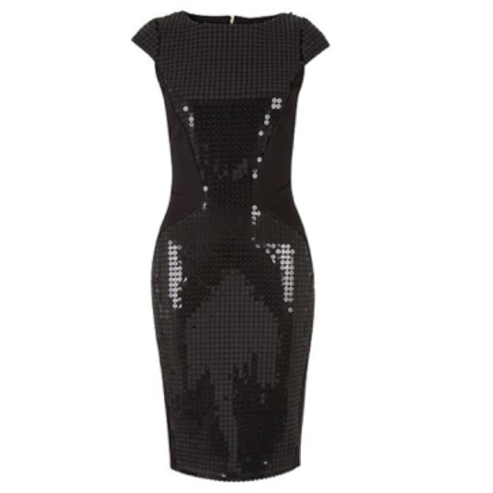 Closet black sequin dress; LBD; party, going out