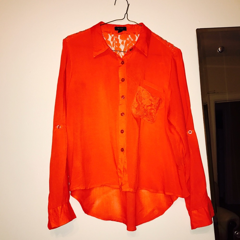 Lace button up
