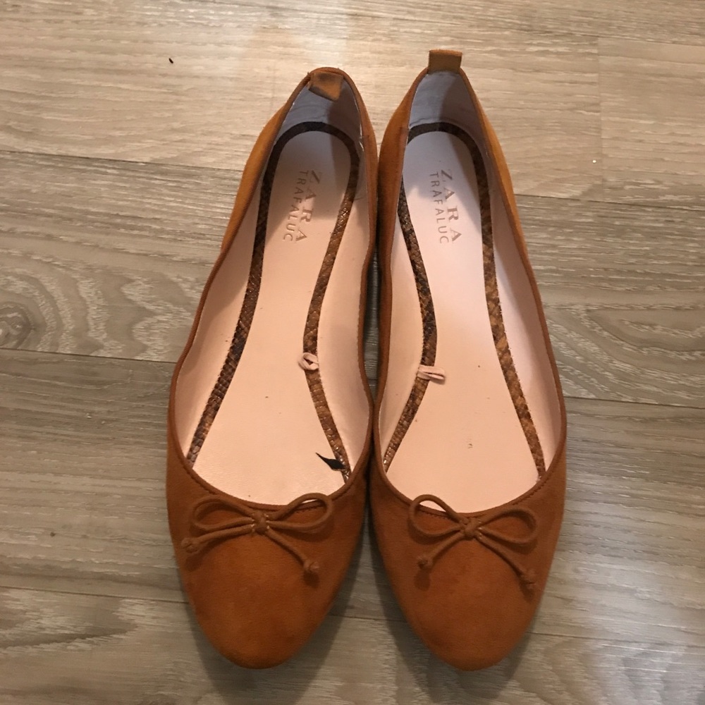 Zara Tan Ballet Flats Size 38