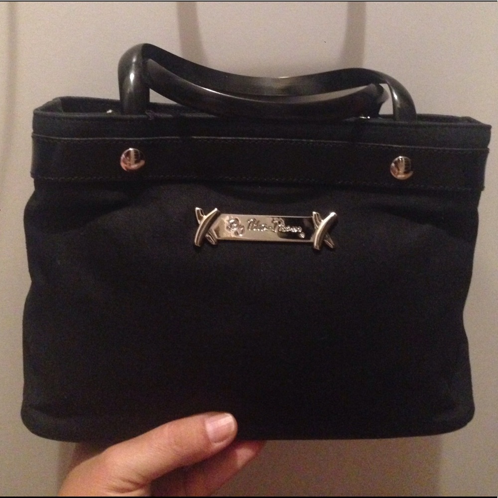 Small black fabric purse