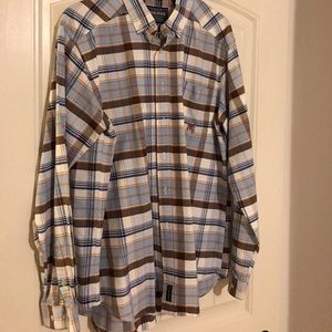 Rough Stock blue brown plaid shirt