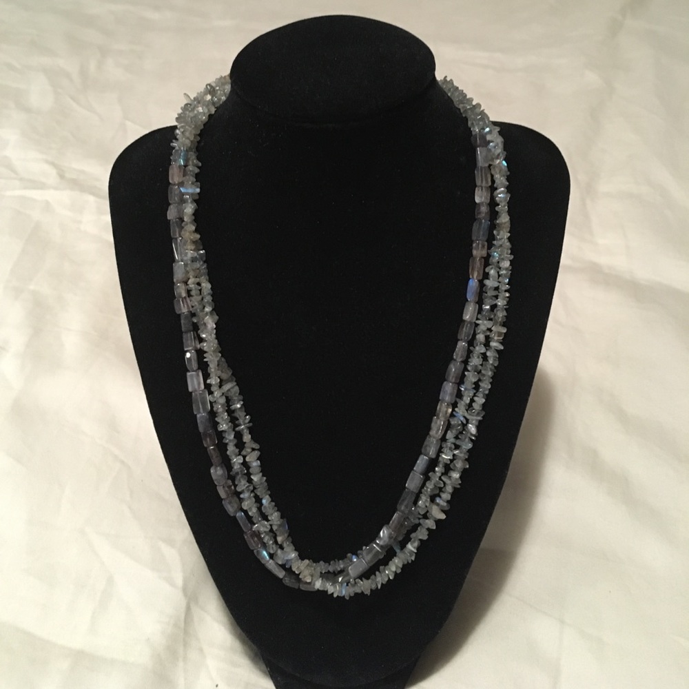 Three strand labradorite necklace