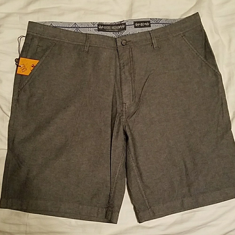 Enzo Denim Kona Charcoal Gray Jeans Shorts NWT
