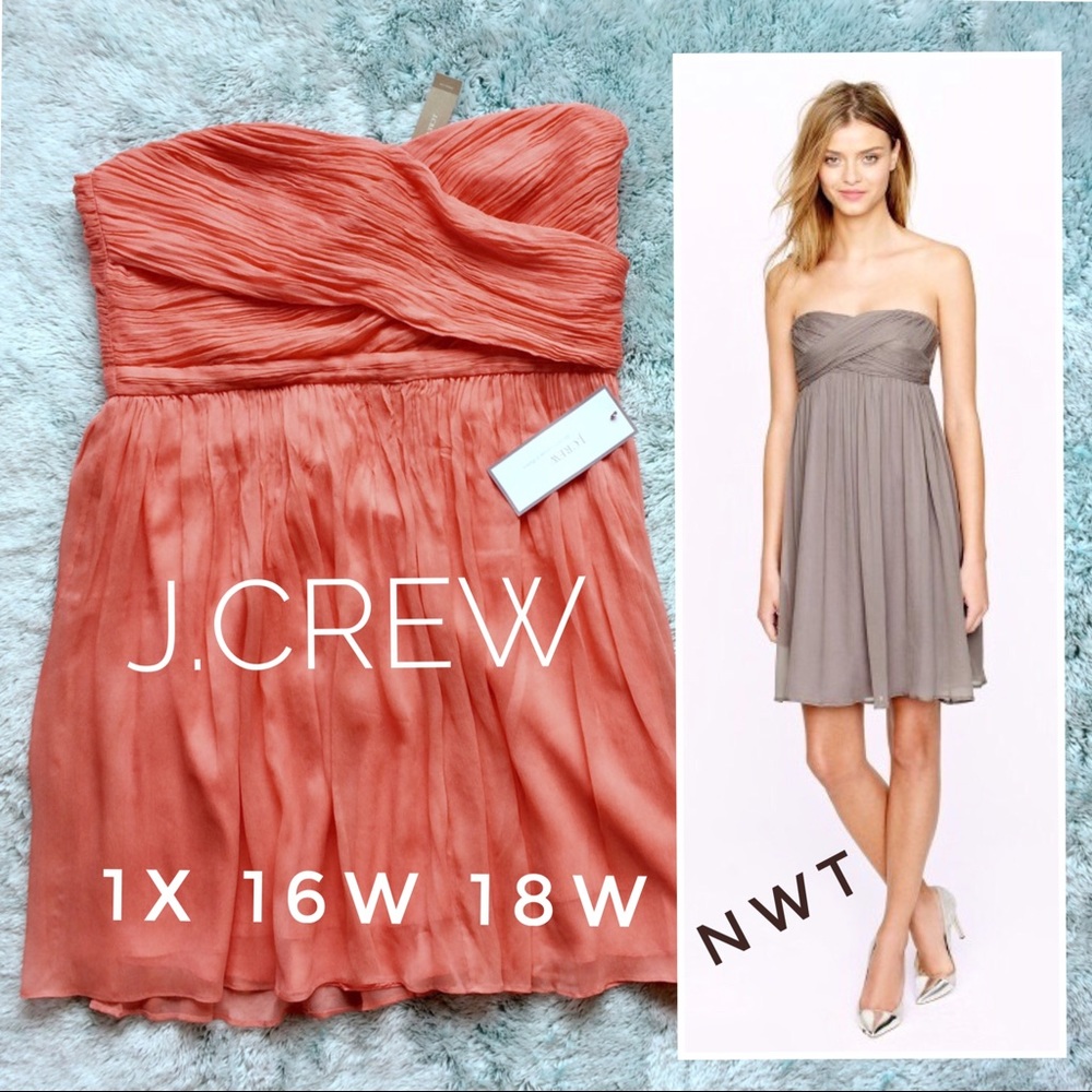 NWT J.crew Tyron silk chiffon strapless
