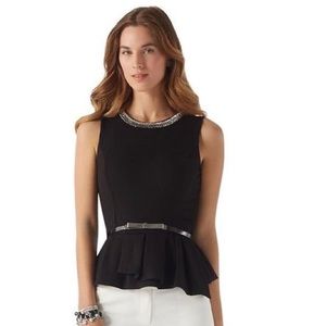 Embellished ponte peplum top