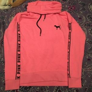 Pink Victoria's Secret hoodie with turtle neck!