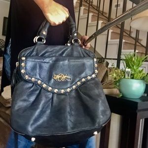 Vintage Betsey Johnson black leather bag