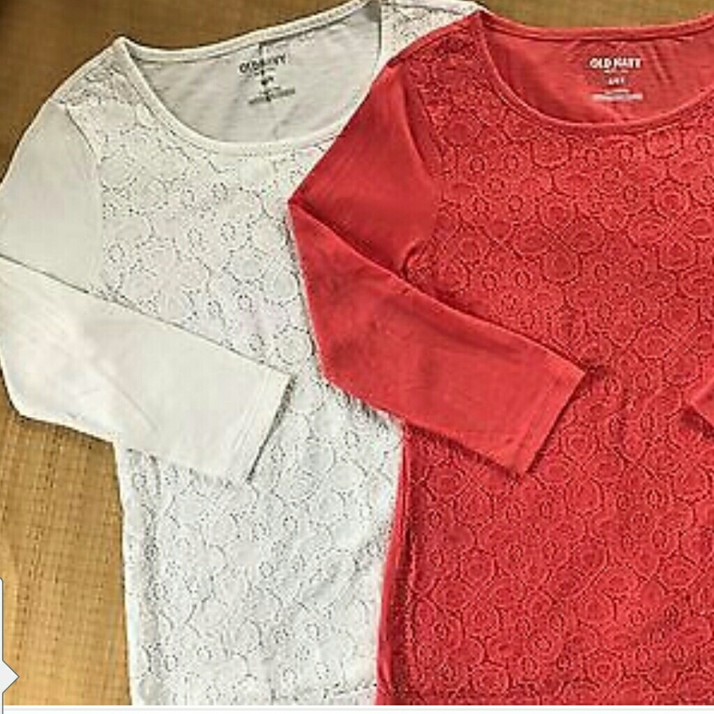 White lace front blouse