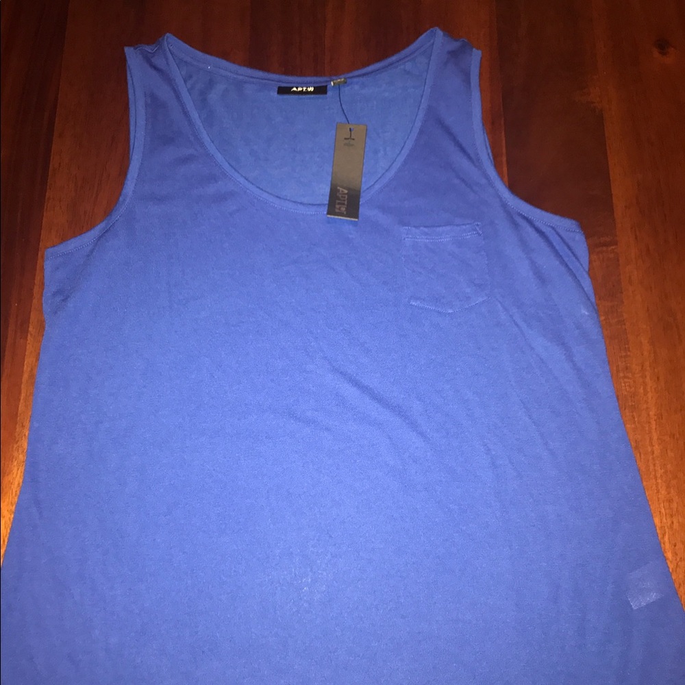 Apt 9 Blue semi-sheer tank