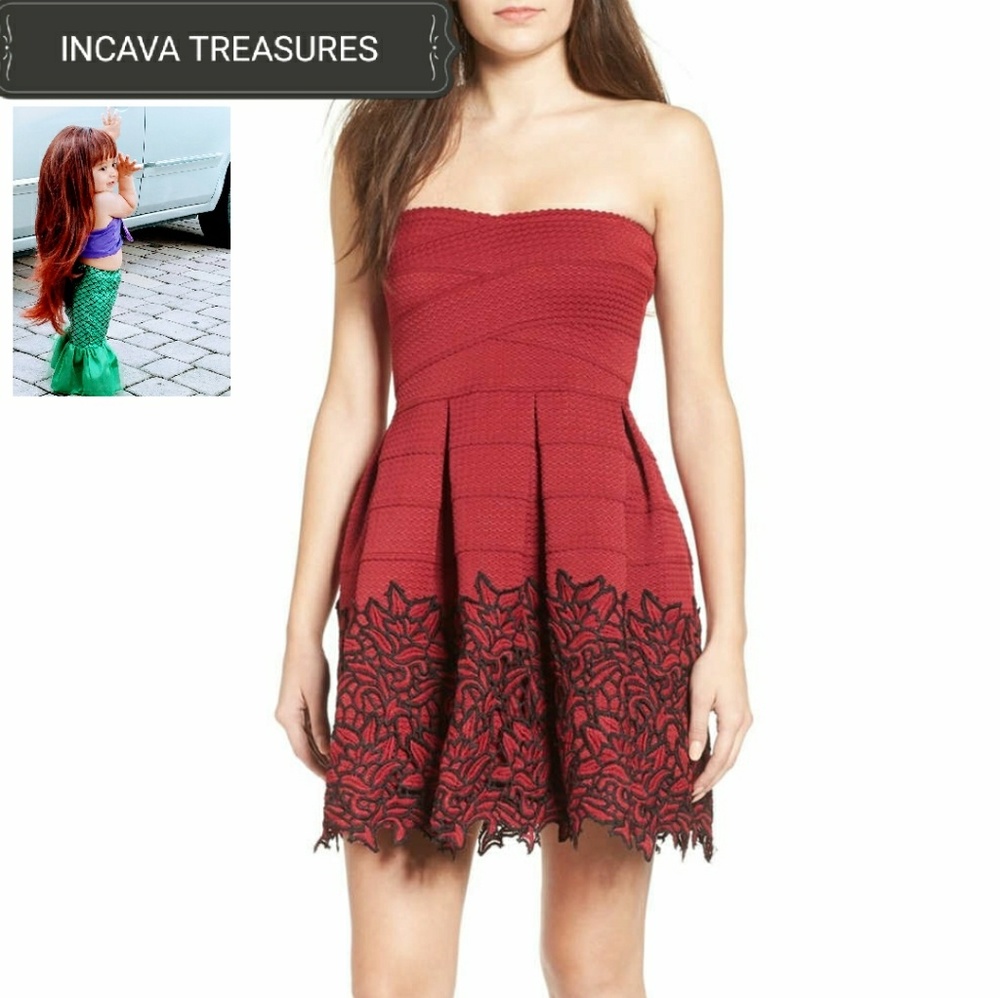 Applique Strapless Dress