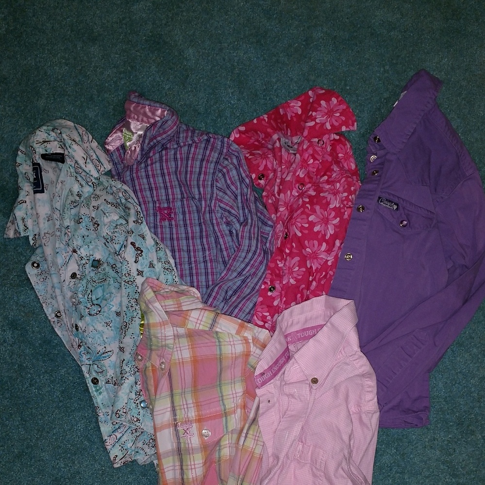 Little Girls Western Shirts lot, small (6/7)