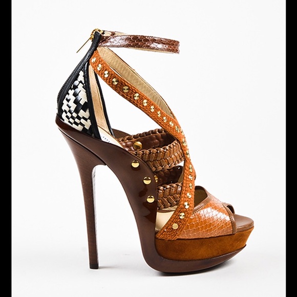 Jimmy Choo Peep Toe 'Vivienne' Stilettos 8 - Picture 1 of 8