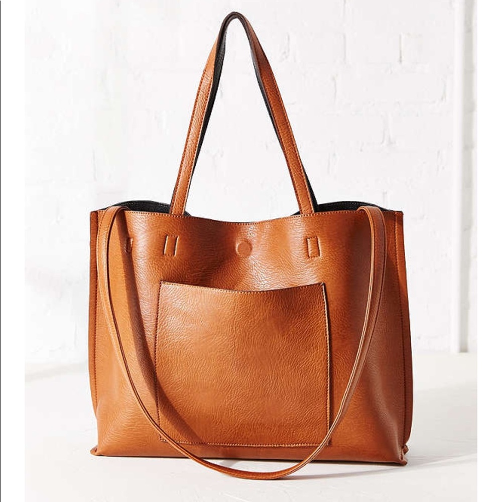Reversible Vegan Leather Tote Bag