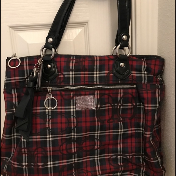 Coach Poppy Daisy Madras Plaid Satchel Tote | Mercari Coach Poppy Plaid Tote